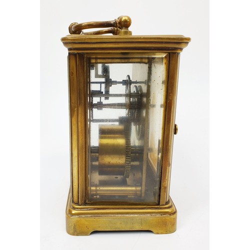 263 - A 19th century brass carriage clock, height 4.5