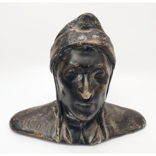 269 - An antique bust of Dante made from an unknown substance, height 7