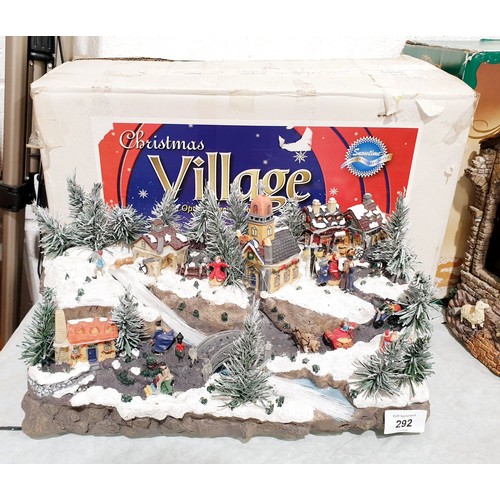 292 - A fibre optic Christmas village diorama, width 14