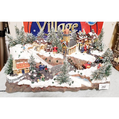 292 - A fibre optic Christmas village diorama, width 14