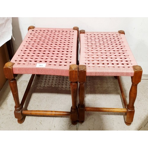 303 - Two vintage stools. No shipping. Arrange collection or your own packer and shipper, please. Electric... 