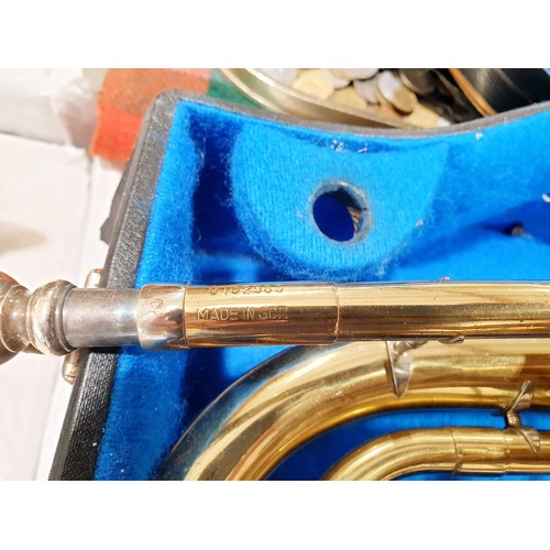 310 - A cased Boosey & Hawkes Lafeur baritone horn, A/F. No shipping. Arrange collection or your own packe... 