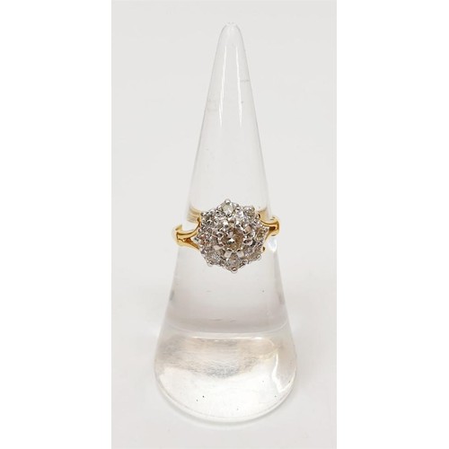 10 - An 18ct gold diamond cluster ring, size L, gross weight 3.7g. UK shipping £14. We combine shipping l... 