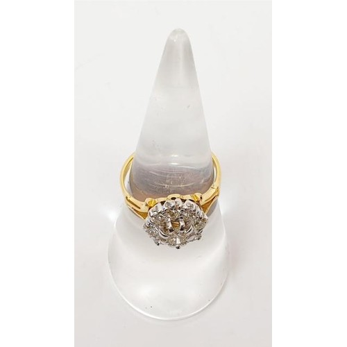 10 - An 18ct gold diamond cluster ring, size L, gross weight 3.7g. UK shipping £14. We combine shipping l... 