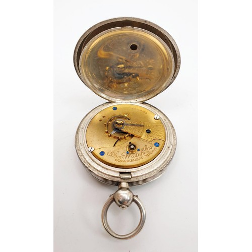 70 - A hallmarked silver cased Waltham pocket watch, diameter 2