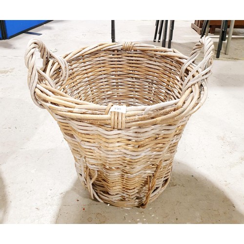 199 - A vintage wicker log basket, diameter 22