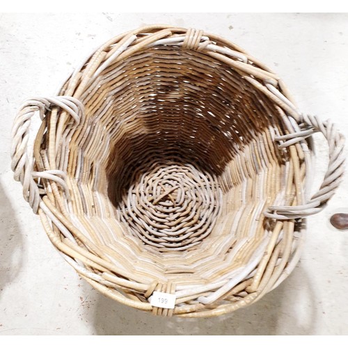 199 - A vintage wicker log basket, diameter 22