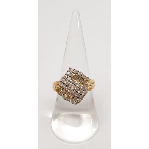 13 - A 9ct gold ring set with 1ct of diamonds, size P/Q, gross weight 4.5g. UK shipping £14. We combine l... 