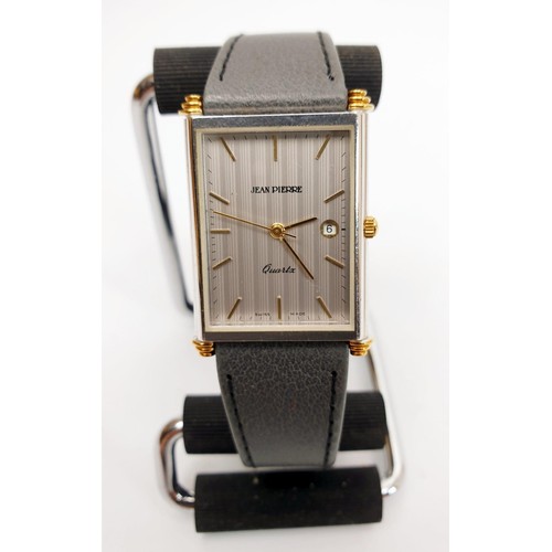 53 - A gentleman's stainless steel Jean Pierre quartz dress watch. UK shipping £14. We combine lots.