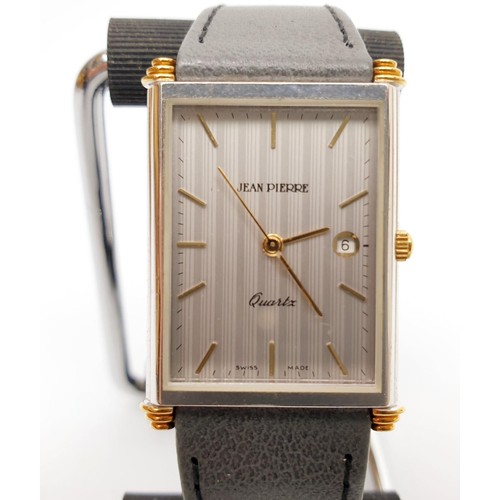 53 - A gentleman's stainless steel Jean Pierre quartz dress watch. UK shipping £14. We combine lots.