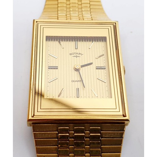 55 - A gentleman's gold plated Rotary quartz dress watch together with a gentleman's Accurist chronograph... 