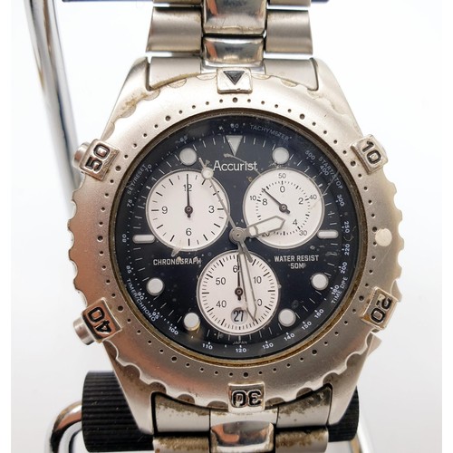 55 - A gentleman's gold plated Rotary quartz dress watch together with a gentleman's Accurist chronograph... 