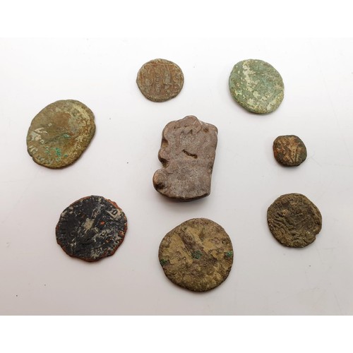 57 - A selection of ancient Roman and other coins. UK shipping £14. We combine lots.