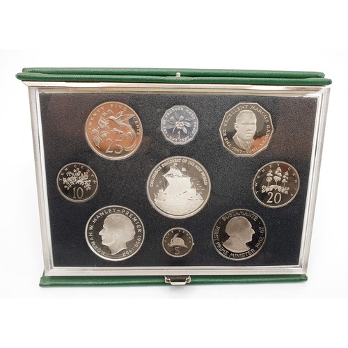 66 - A 1989 Jamaica proof coin set including a silver ten dollar coin. UK shipping £14. We combine lots.