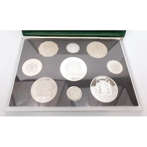 66 - A 1989 Jamaica proof coin set including a silver ten dollar coin. UK shipping £14. We combine lots.