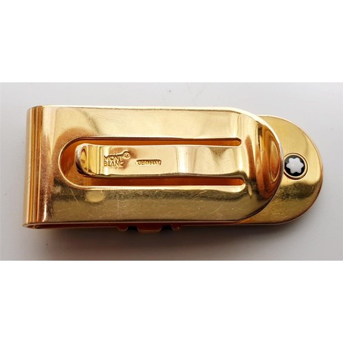 68 - A gold plated Mont Blanc money clip. UK shipping £14. We combine lots.