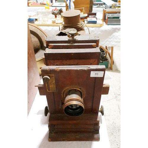 70 - A 19th century lantern slide projector A/F, length 22.5