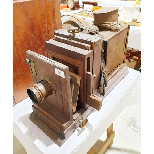 70 - A 19th century lantern slide projector A/F, length 22.5