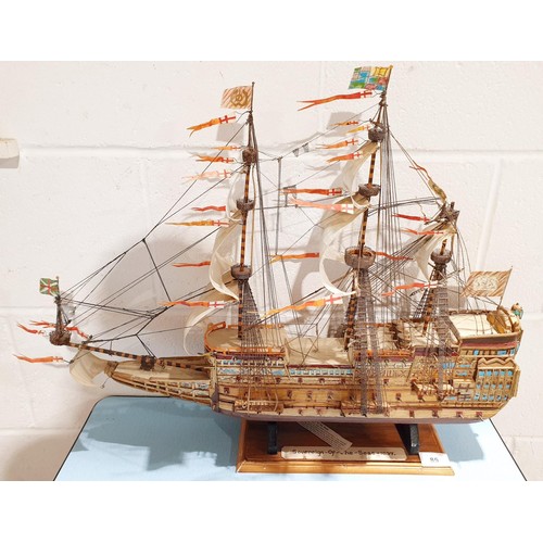 85 - A model of The Sovereign of the Seas ship, length 25.25