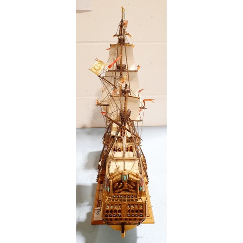 85 - A model of The Sovereign of the Seas ship, length 25.25