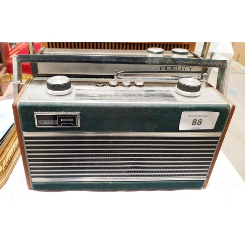 88 - Three vintage radios. No shipping. Arrange collection or your own packer and shipper, please. Electr... 