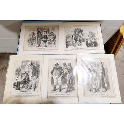 118 - Original political cartoons from Punch dating from the 1860s,70s and 80s together with a Punch Carto... 