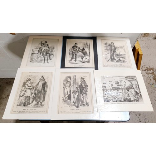 118 - Original political cartoons from Punch dating from the 1860s,70s and 80s together with a Punch Carto... 