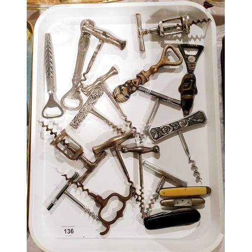 136 - Corkscrews and penknives. UK shipping £14.