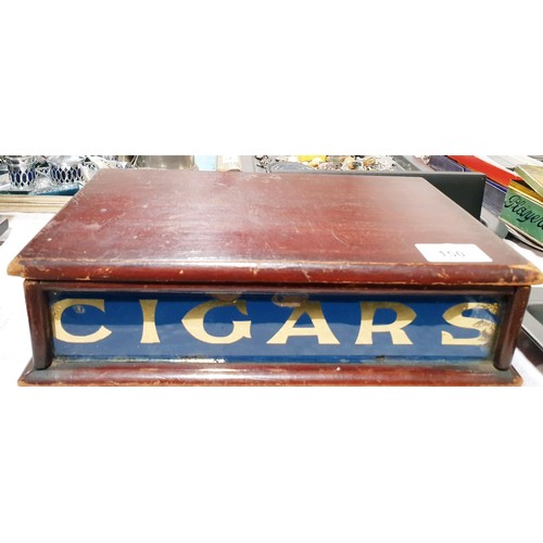 150 - A vintage mahogany shop cigar box, 11.5