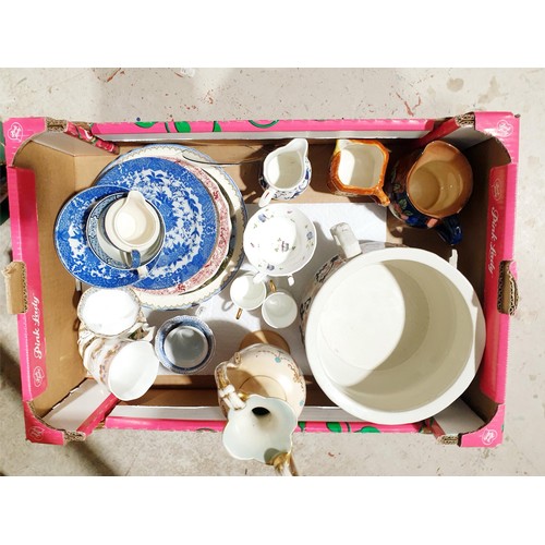 160 - Two boxes of ceramics and assorted. No shipping. Arrange collection or your own packer and shipper, ... 