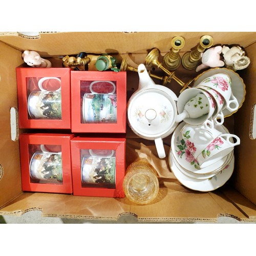 186 - A box including Royal Stafford tea ware. No shipping. Arrange collection or your own packer and ship... 