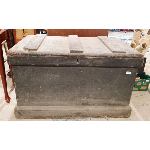 198 - An antique tool chest with inlaid fitted interior, 40