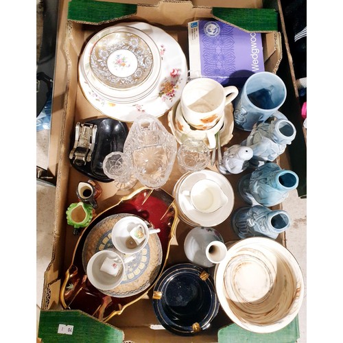 244 - A box of glass and ceramics including Carltonware. No shipping. Arrange collection or your own packe... 