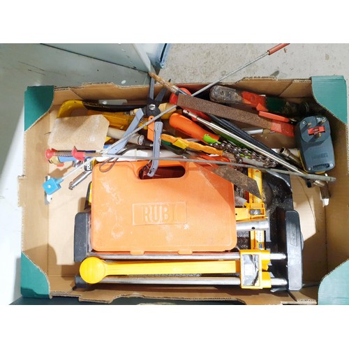 271 - Two boxes of tools. No shipping. Arrange collection or your own packer and shipper, please. Electric... 