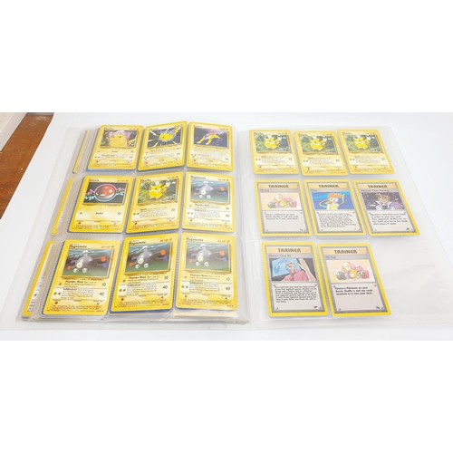 277 - Three folders of second edition of original Pokemon cards including 32 Holo cards. UK shipping £14.