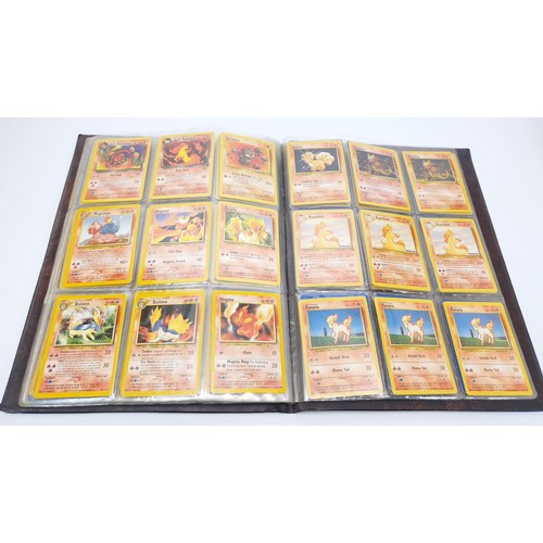 277 - Three folders of second edition of original Pokemon cards including 32 Holo cards. UK shipping £14.