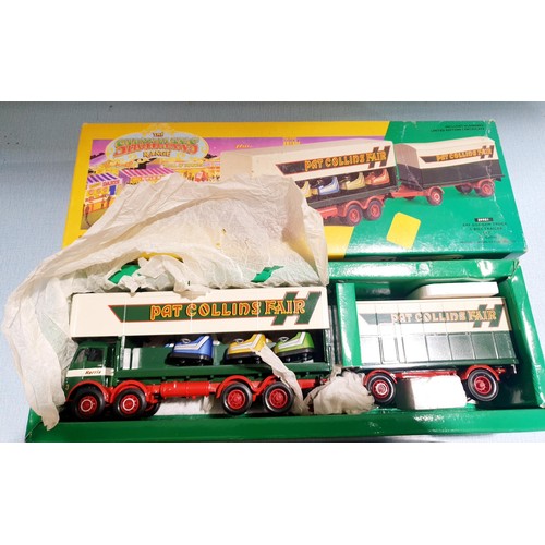 302 - A boxed Corgi Showman's Range Pat Collins ERF dodgem truck and boxed trailer set together with a box... 