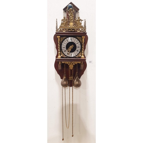 311 - An antique style bracket clock, length 24