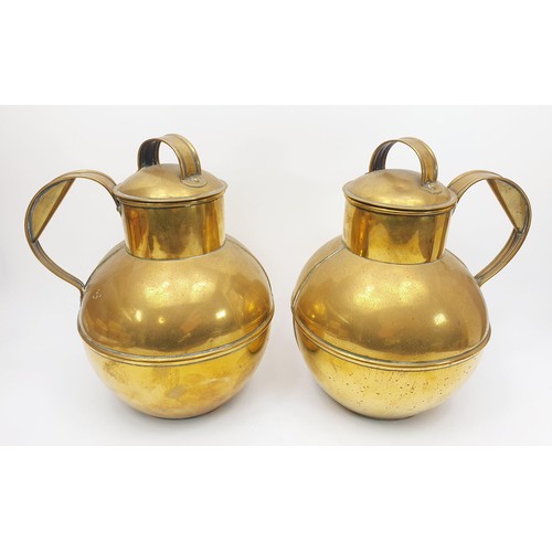 322 - Two brass Guernsey milk cans, height 9.25