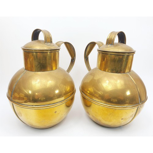 322 - Two brass Guernsey milk cans, height 9.25