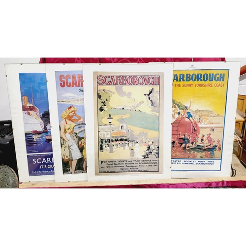 354 - Four reproduction Scarborough train posters, 24.5