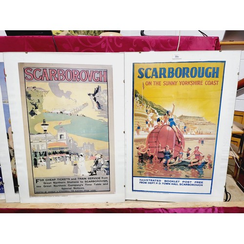 354 - Four reproduction Scarborough train posters, 24.5