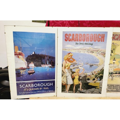 354 - Four reproduction Scarborough train posters, 24.5