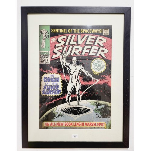 362 - A reproduction The Silver Surfer comic cover poster, 25