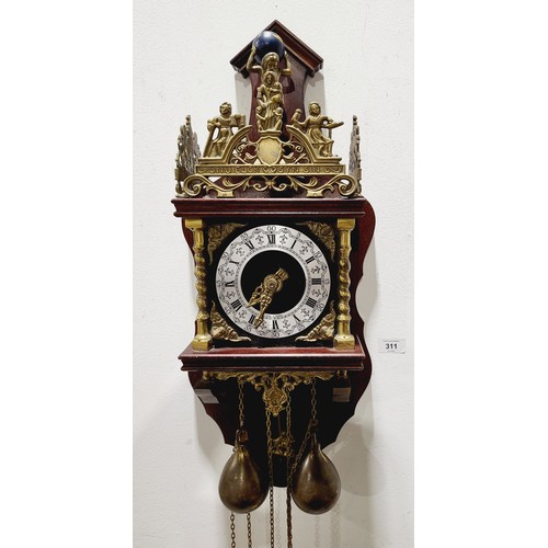 311 - An antique style bracket clock, length 24