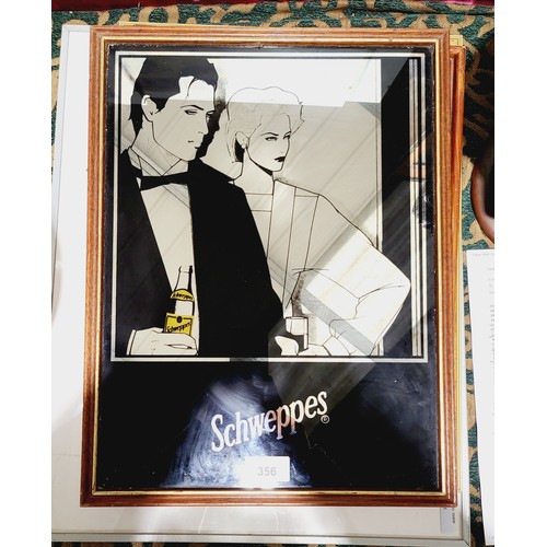 356 - A 1980s Schweppes advertising mirror, 15.75