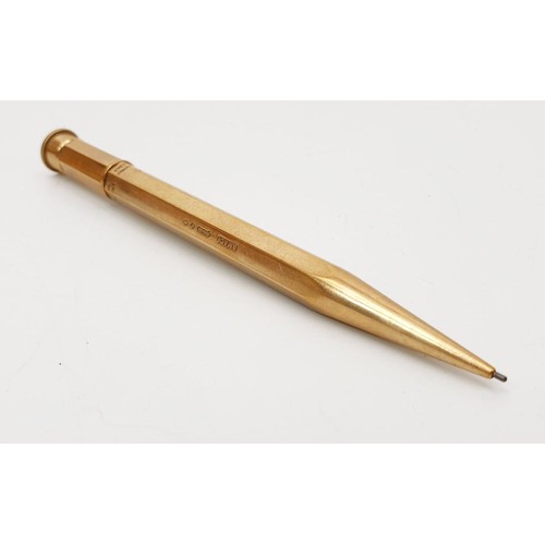 30 - A vintage hallmarked 9ct gold Samson Morden propelling pencil, gross weight 21.6g, London 1929. UK s... 