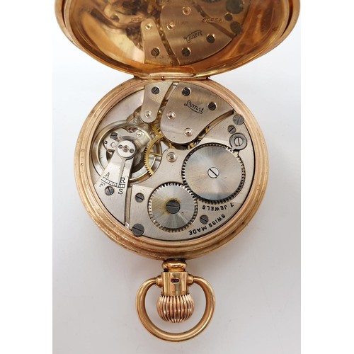 31 - A vintage Limit pocket watch in a hallmarked 9ct gold case, diameter 1.75