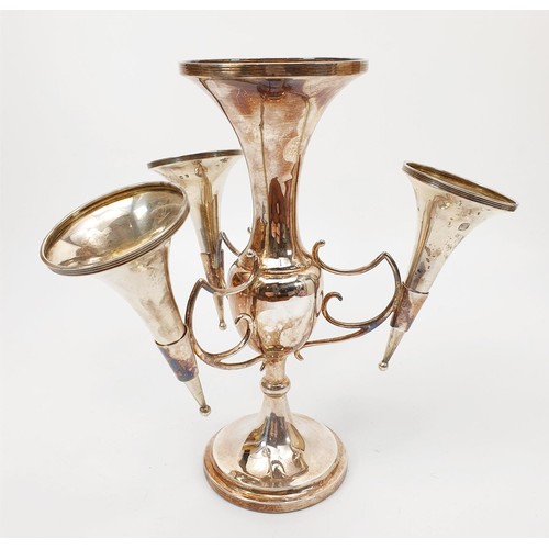 38 - An antique weighted silver hallmarked Epergne, possibly by Charles Daniel Broughton, Height 8