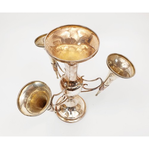 38 - An antique weighted silver hallmarked Epergne, possibly by Charles Daniel Broughton, Height 8